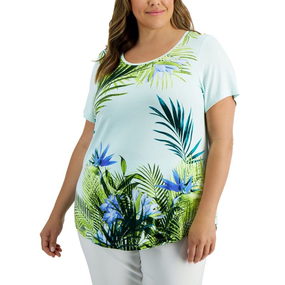 JM Collection Plus Size Oasis View Top - Picture 3 of 4
